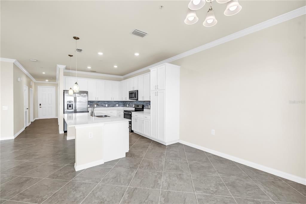 Interior, Kitchen, Pendant Lights, Recessed Lighting, Stainless Steel Appliances