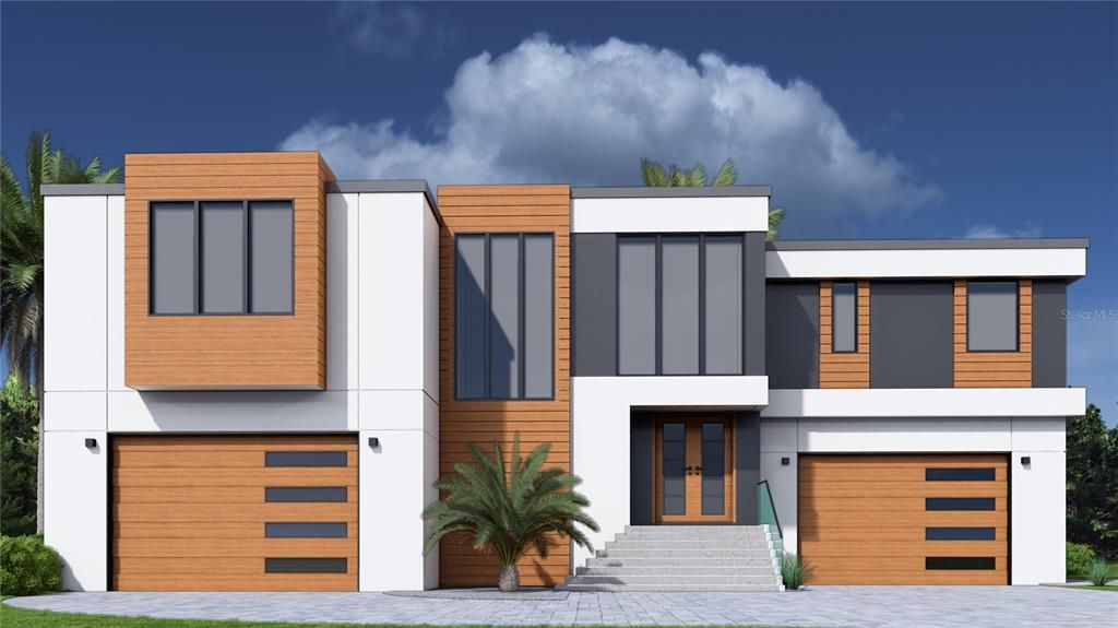 Attached, Exterior, Facade, Modern