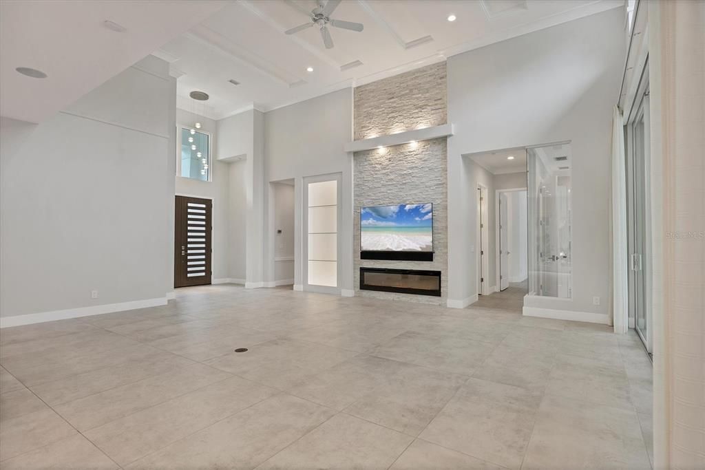 Interior, Recessed Lighting, Stone Walls