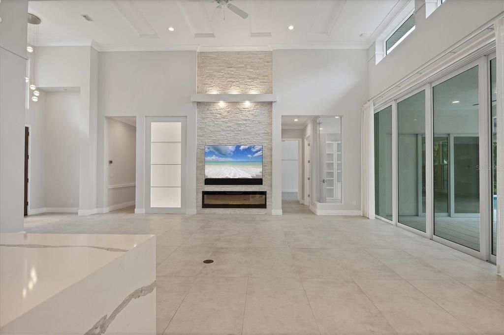 Interior, Recessed Lighting, Stone Walls