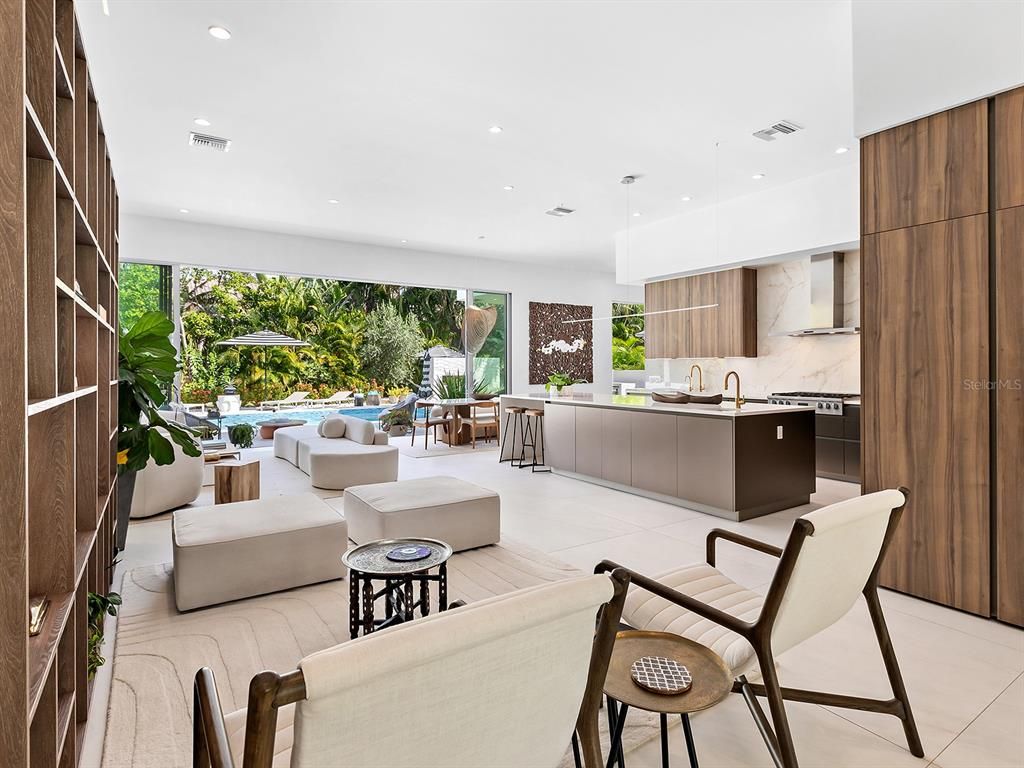 Interior, Kitchen, Living room, Pendant Lights, Recessed Lighting