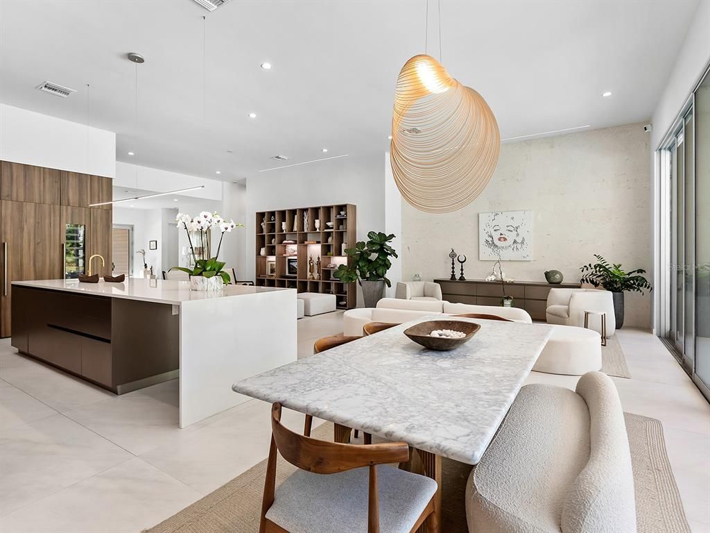 Dining room, Interior, Kitchen, Living room, Pendant Lights, Recessed Lighting