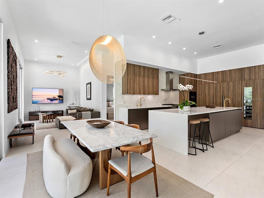 Dining room, Interior, Kitchen, Living room, Pendant Lights, Recessed Lighting