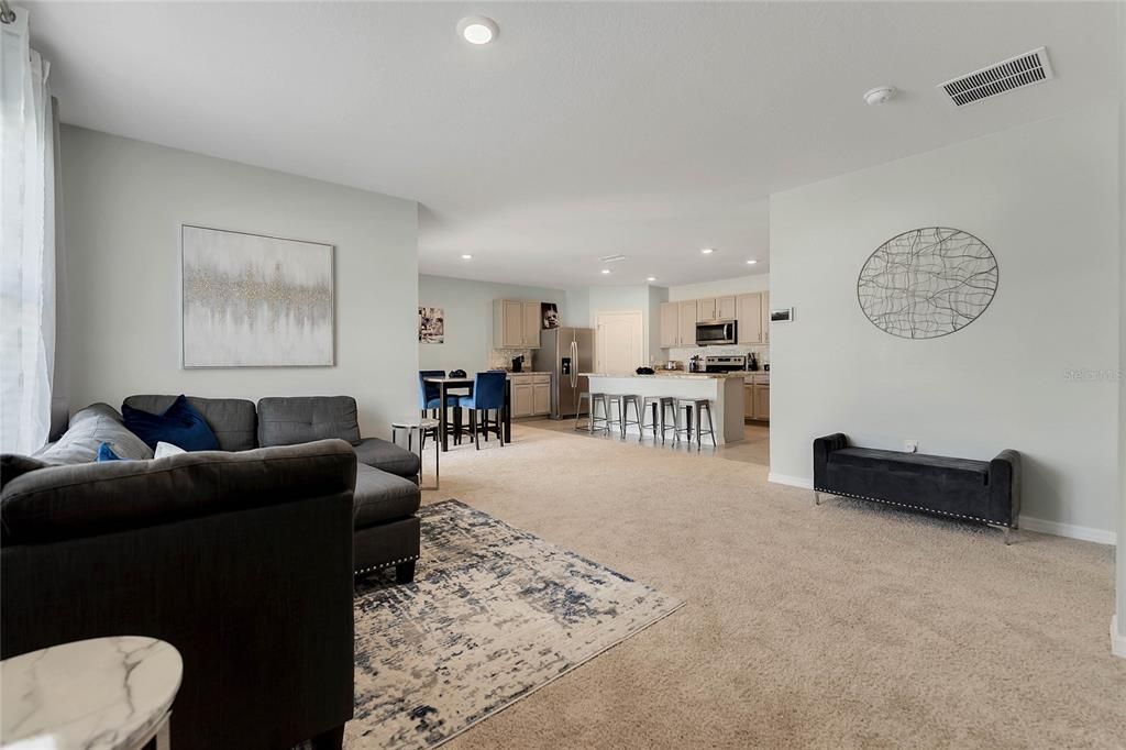 Dining room, Interior, Kitchen, Living room, Recessed Lighting, Stainless Steel Appliances