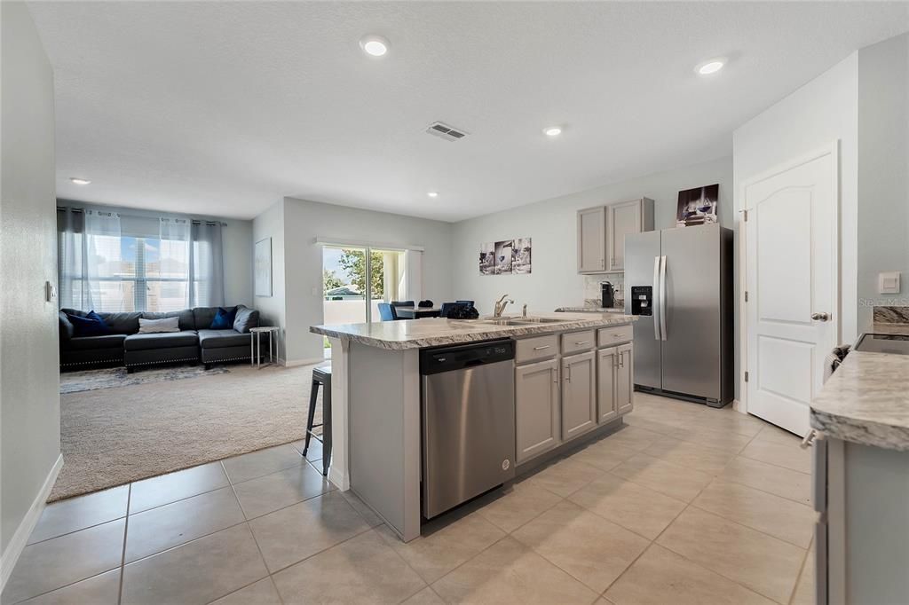 Interior, Kitchen, Living room, Recessed Lighting, Stainless Steel Appliances