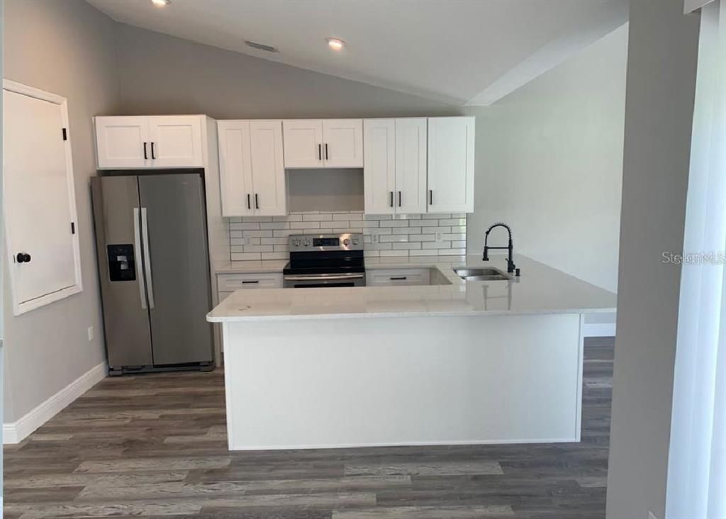 Interior, Kitchen, Recessed Lighting, Wood Texture Flooring