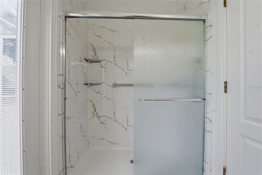 Bathroom, Glass Shower, Interior, Marble Walls