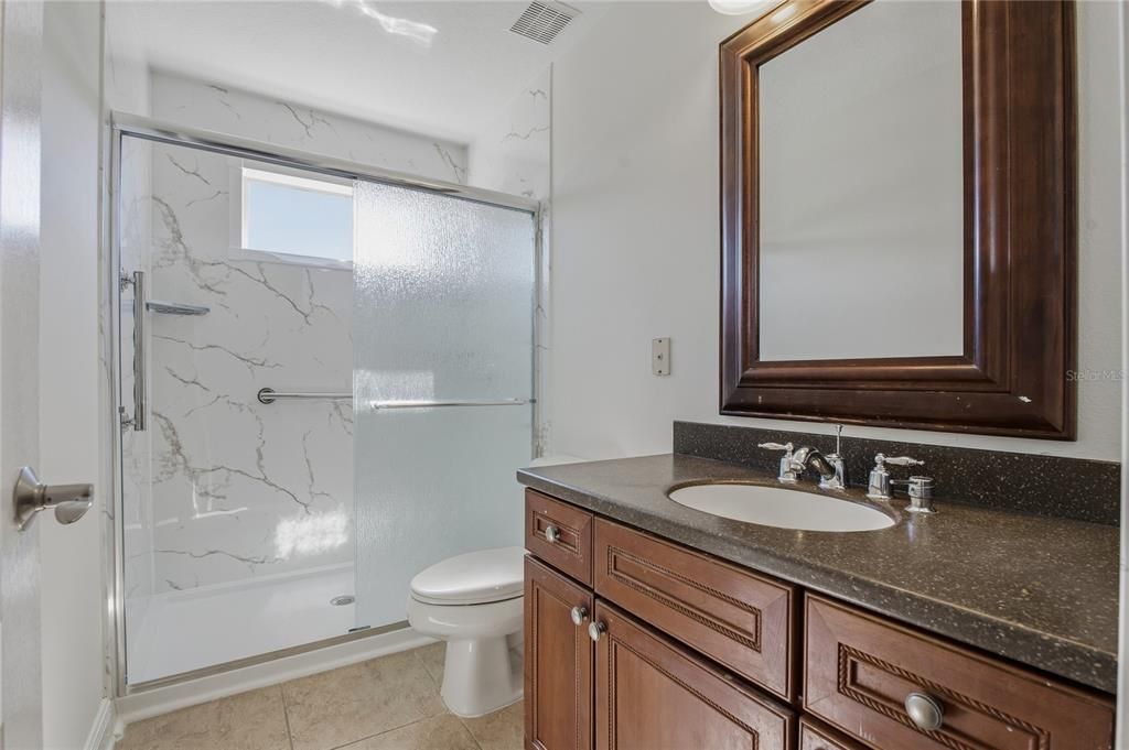 Bathroom, Glass Shower, Interior, Marble Walls