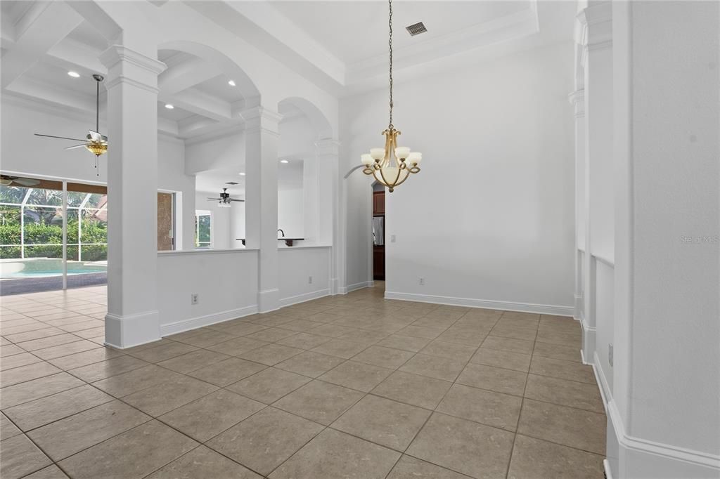 Chandelier, Empty room, Interior, Recessed Lighting