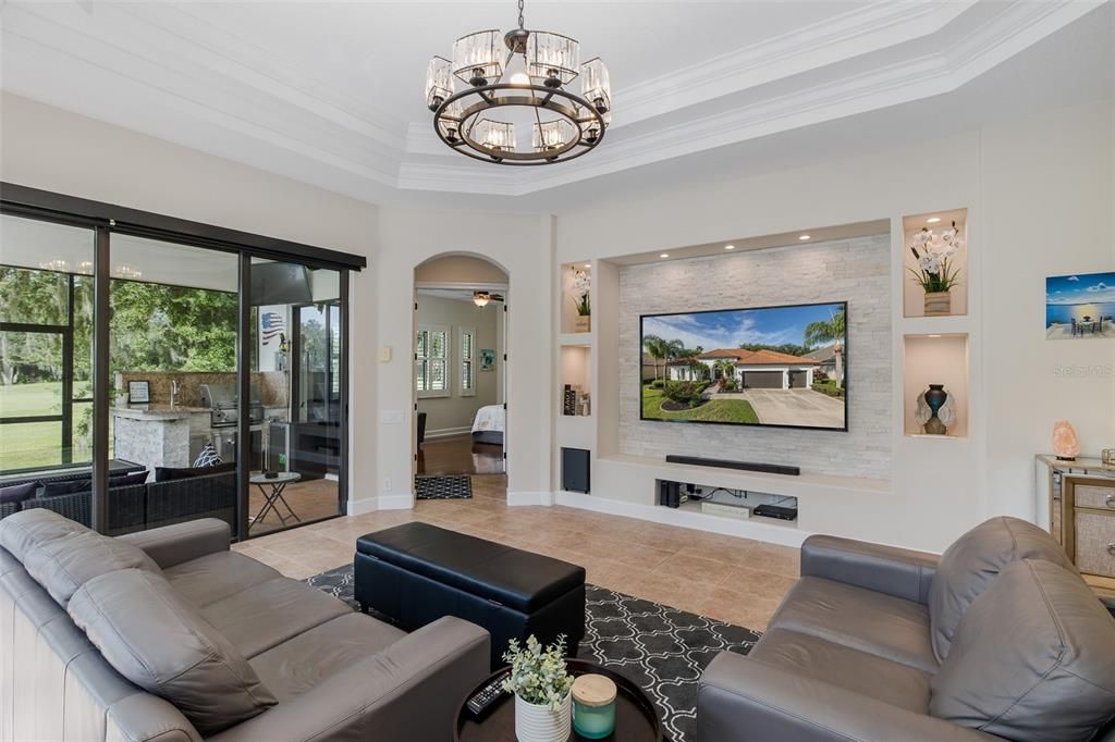 Chandelier, Interior, Living room, Recessed Lighting