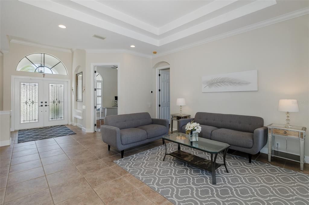 Interior, Living room, Recessed Lighting