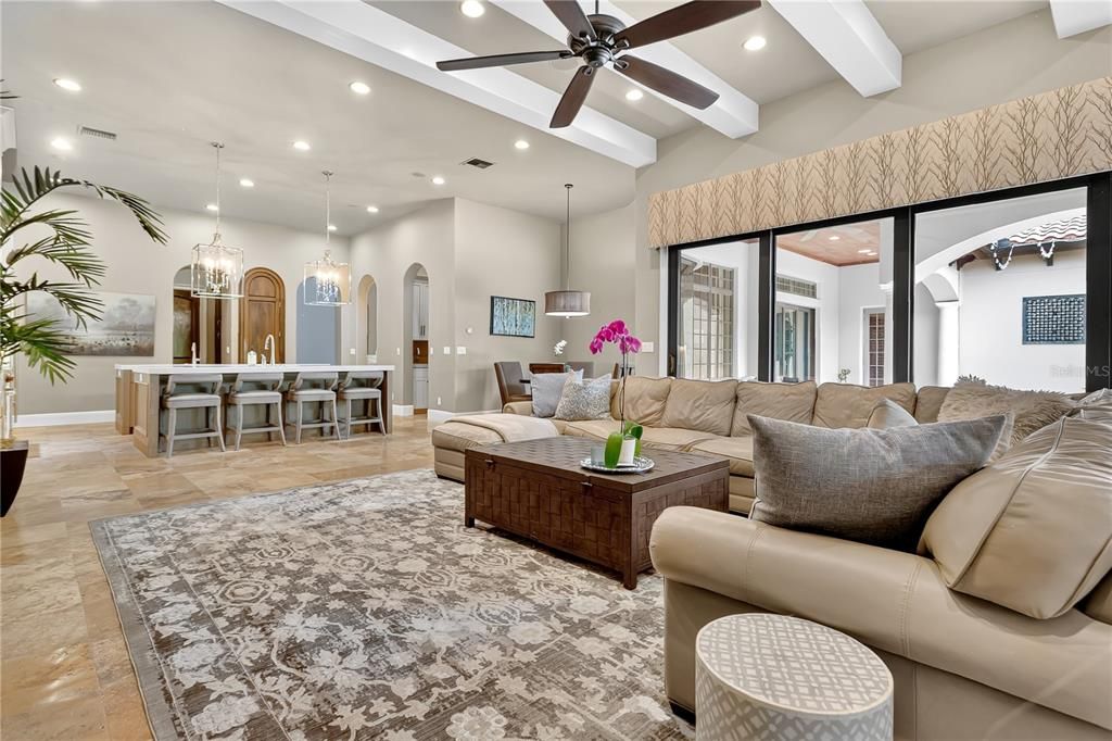 Interior, Kitchen, Living room, Pendant Lights, Recessed Lighting