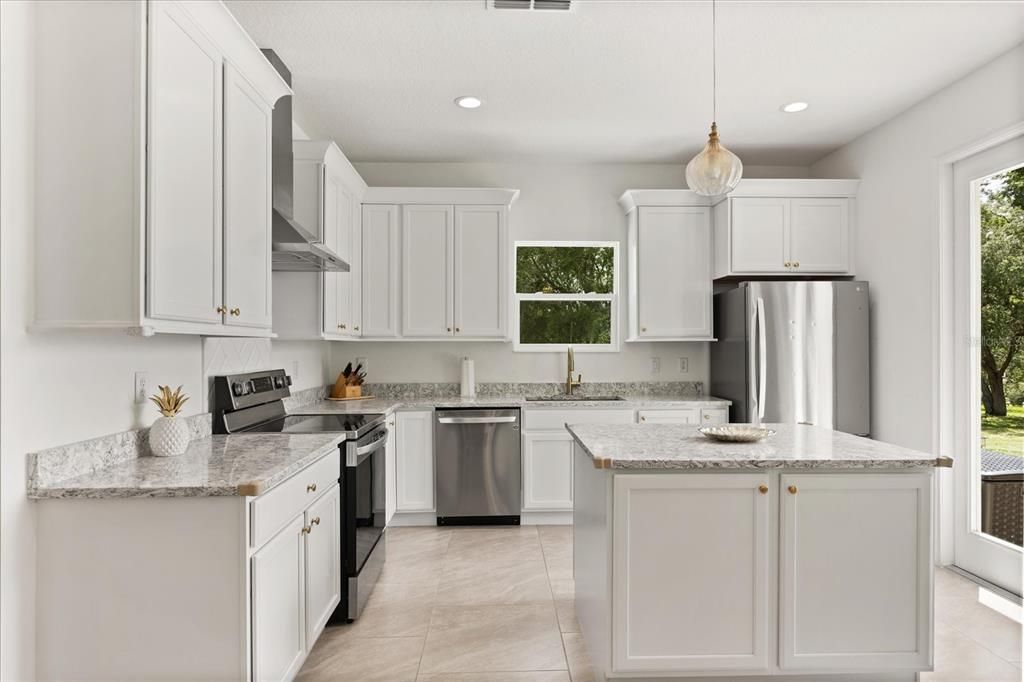 Interior, Kitchen, Pendant Lights, Recessed Lighting, Stainless Steel Appliances