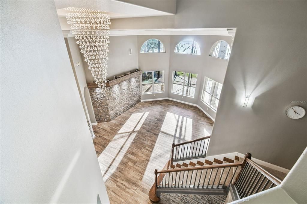 Chandelier, Interior, Wood Texture Flooring