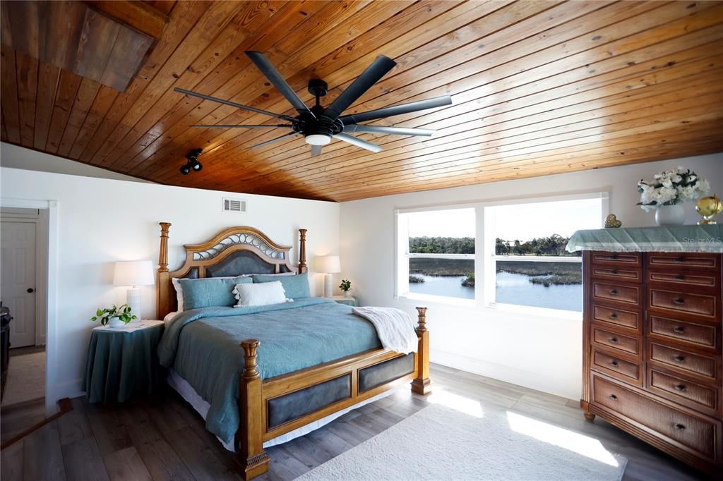 Bedroom, Interior, Water, Wooden Ceilings, Wood Texture Flooring