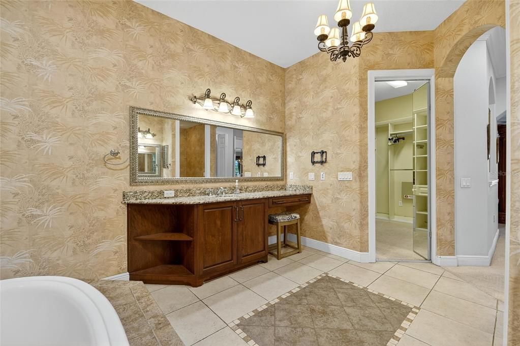 Bathroom, Chandelier, Interior