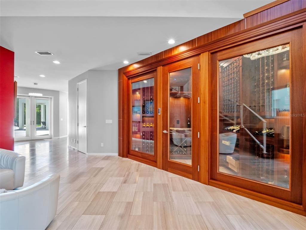 Interior, Recessed Lighting, Wine Storage, Wood Texture Flooring