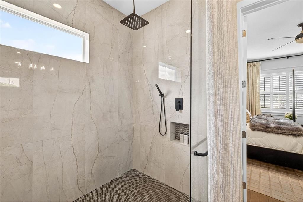 Bathroom, Bedroom, Interior, Marble Walls, Recessed Lighting