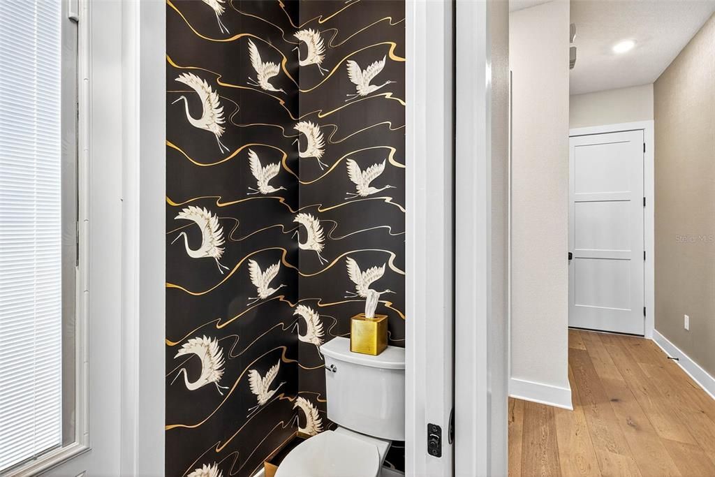 Bathroom, Interior, Recessed Lighting, Wood Texture Flooring