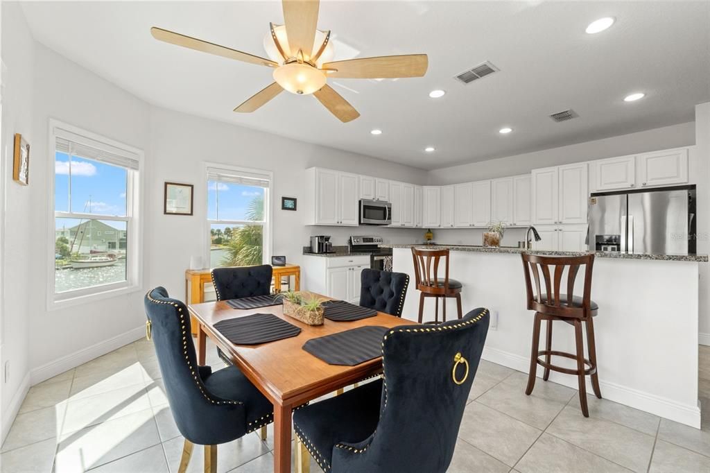Dining room, Interior, Kitchen, Recessed Lighting, Stainless Steel Appliances