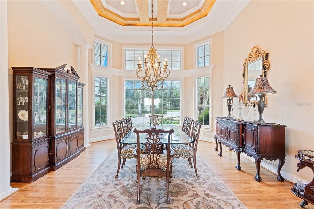 Chandelier, Dining room, Interior, Wood Texture Flooring
