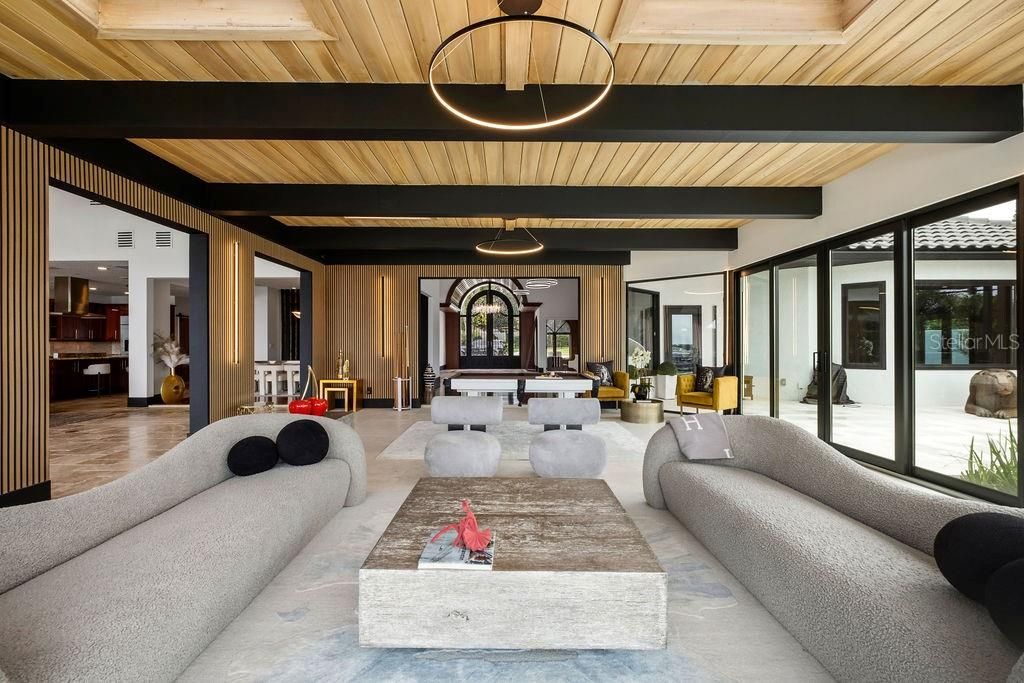 Interior, Living room, Pendant Lights, Wooden Beams, Wooden Ceilings