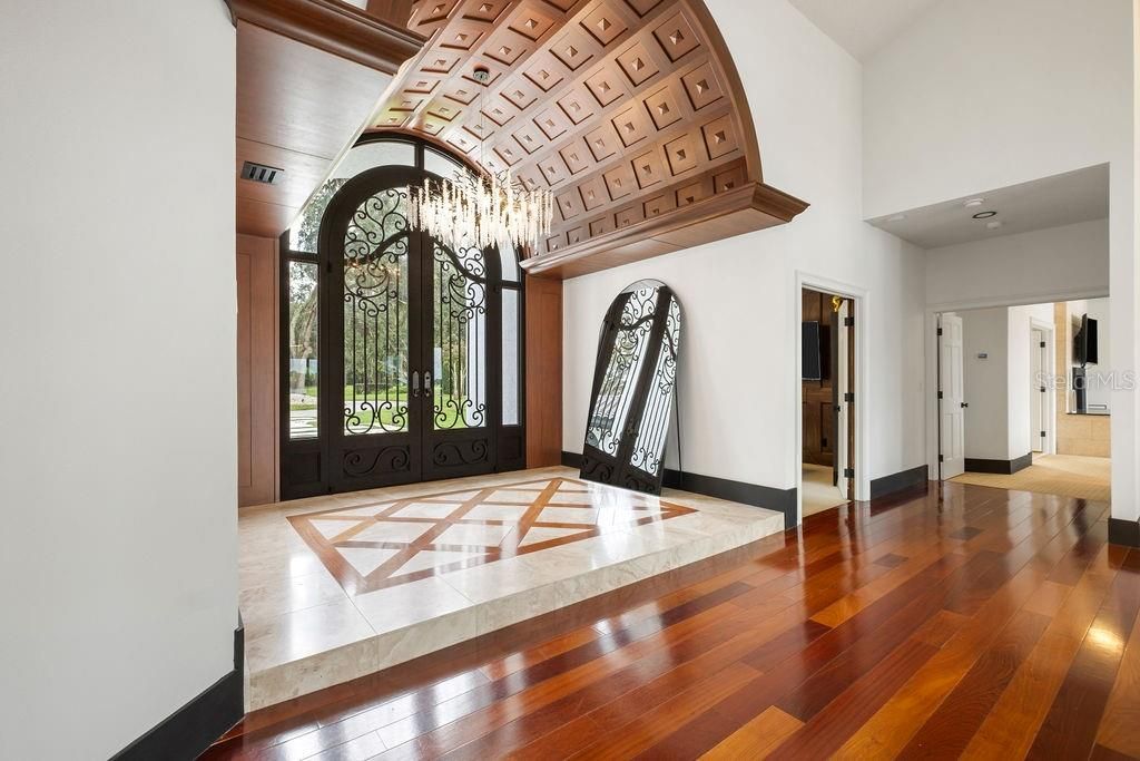 Chandelier, Interior, Wood Texture Flooring