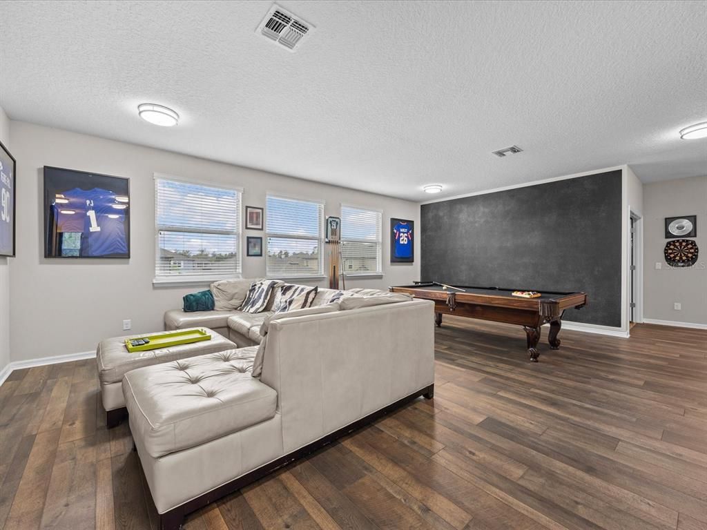 Billiard Table, Game Room, Interior, Living room, Wood Texture Flooring