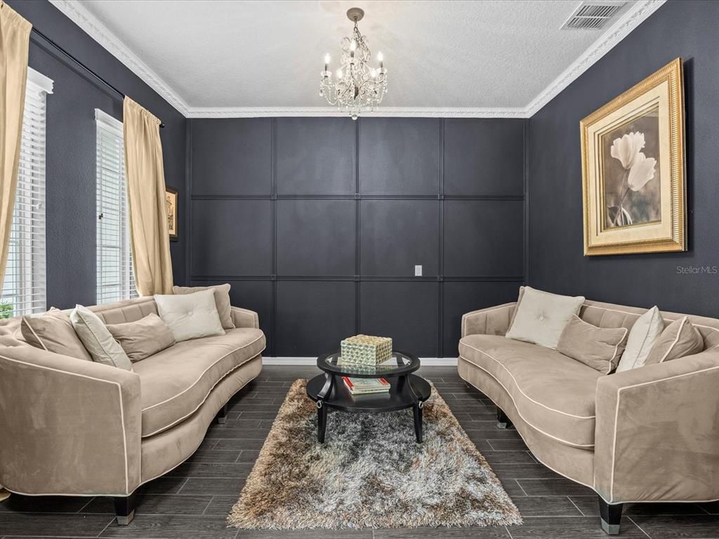 Chandelier, Interior, Living room, Wood Texture Flooring