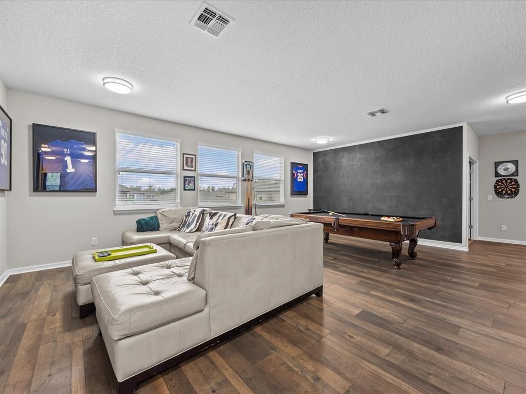 Billiard Table, Game Room, Interior, Living room, Wood Texture Flooring