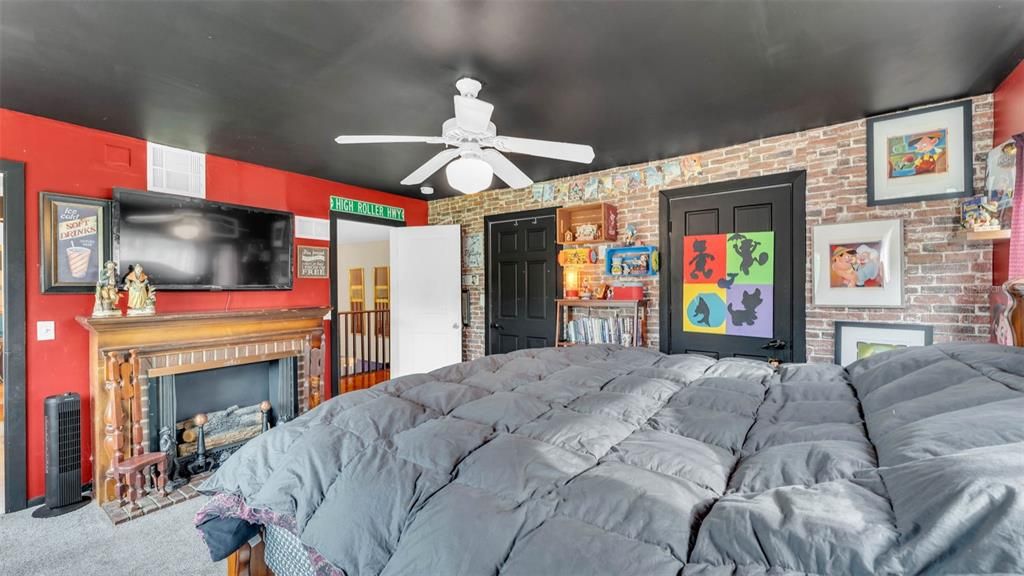 Bedroom, Fireplace, Interior, Stone Walls