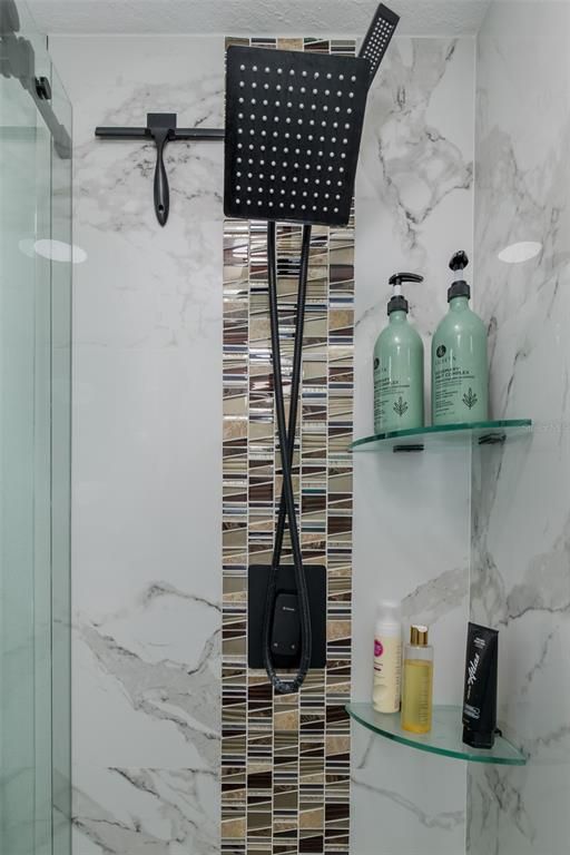 Bathroom, Glass Shower, Interior, Marble Walls