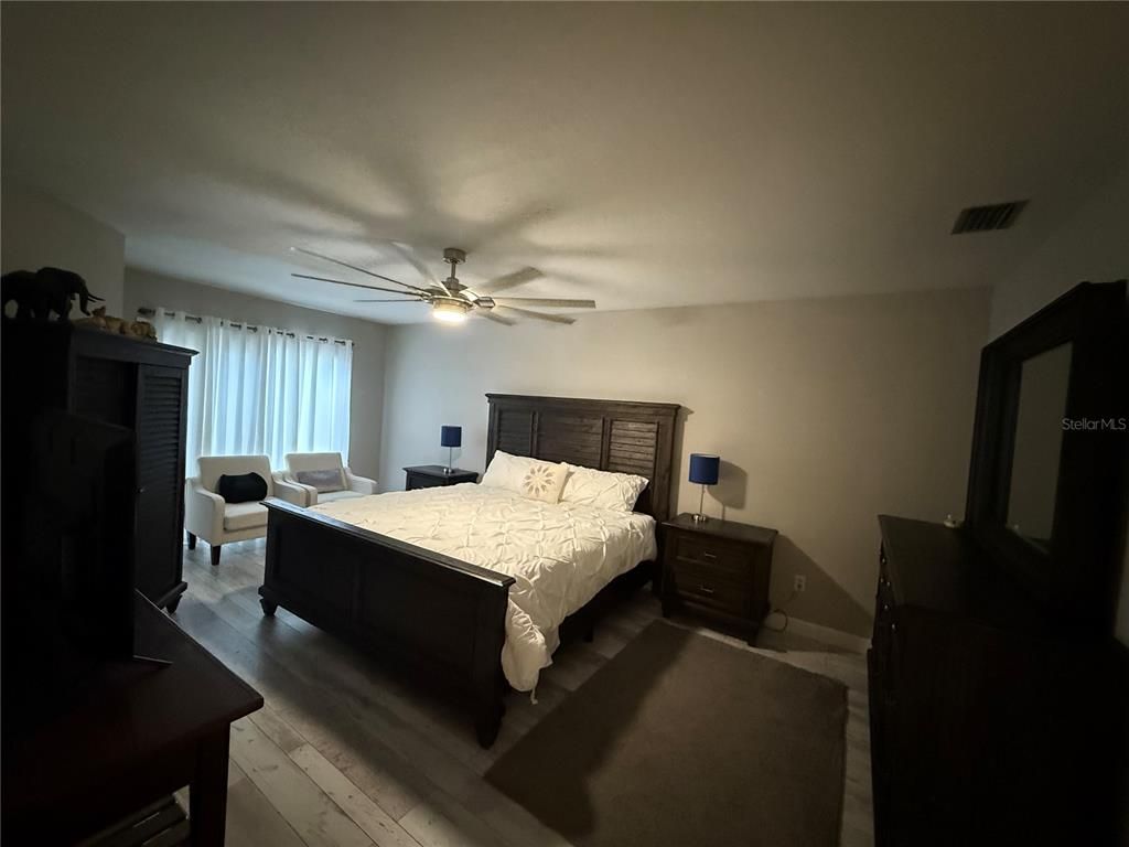 Bedroom, Fireplace, Interior, Wood Texture Flooring