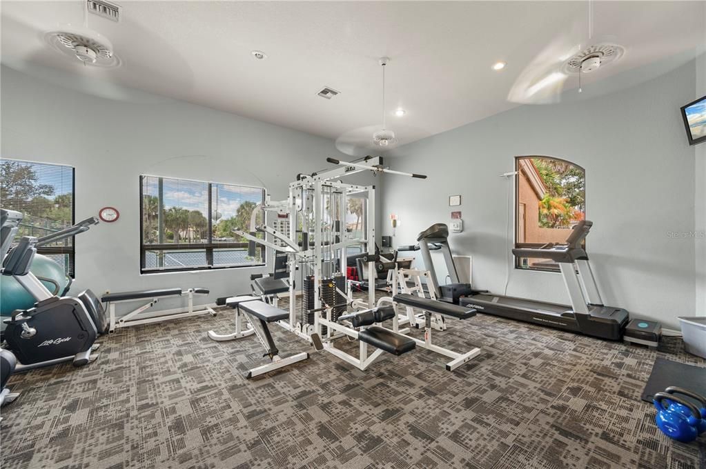 Fitness Equipment, Gym, Interior, Recessed Lighting