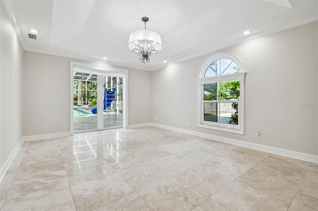 Chandelier, Empty room, Interior, Recessed Lighting