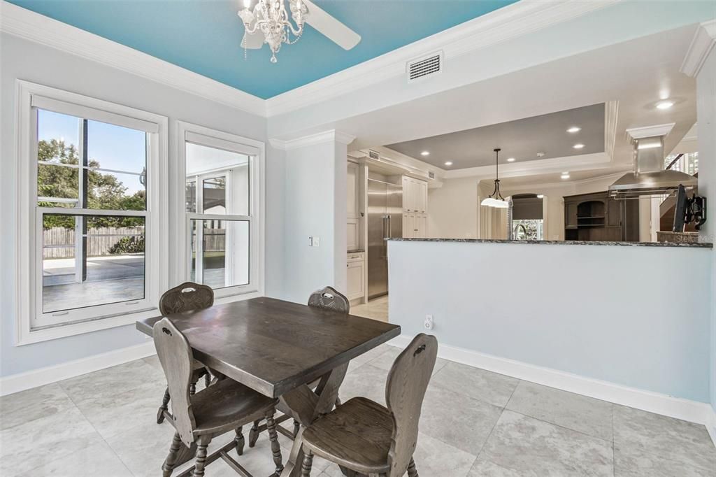 Dining room, Interior, Kitchen, Pendant Lights, Recessed Lighting, Stainless Steel Appliances