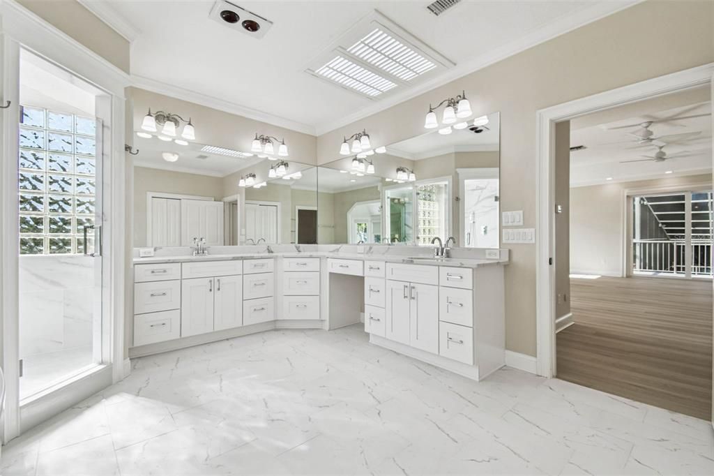 Bathroom, Dual Sink Vanities, Interior, Marble