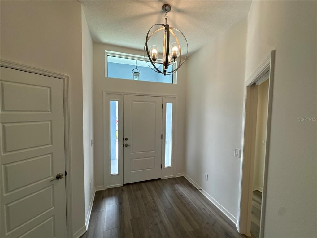 Chandelier, Interior, Wood Texture Flooring
