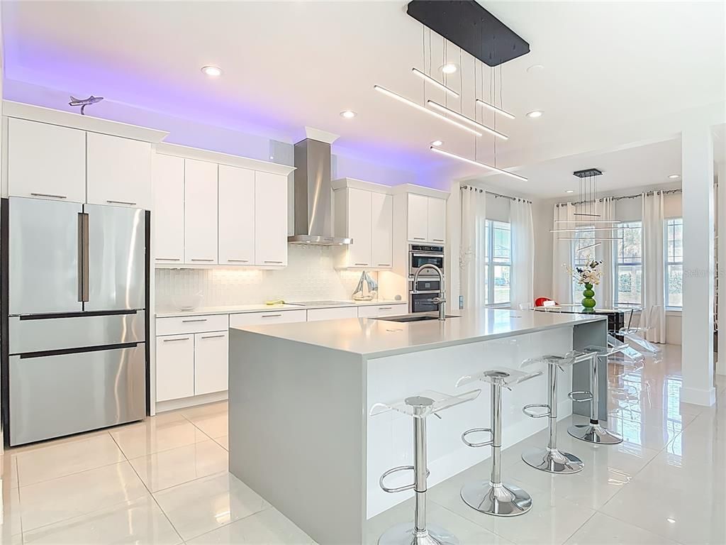 Interior, Kitchen, Pendant Lights, Recessed Lighting, Stainless Steel Appliances