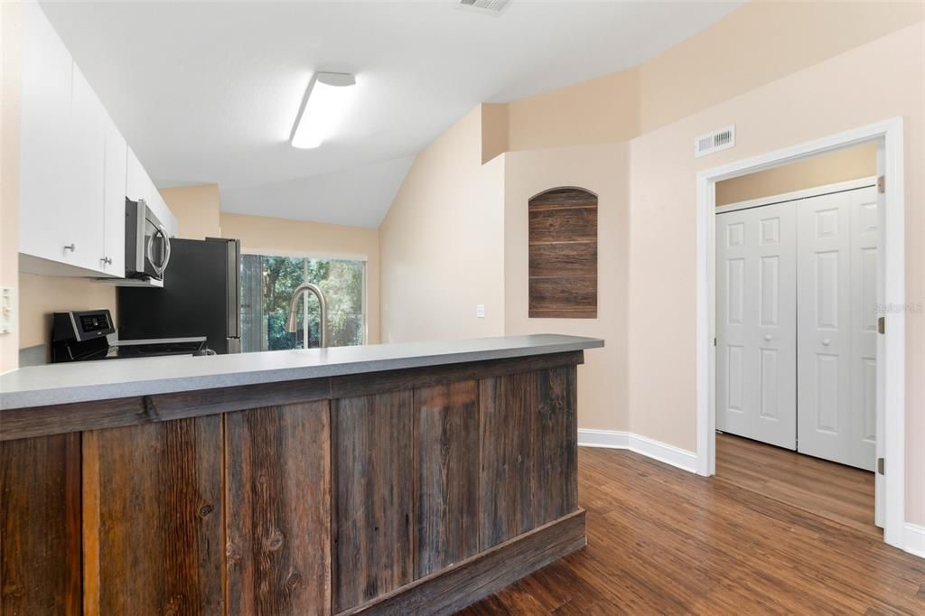 Interior, Kitchen, Wood Texture Flooring