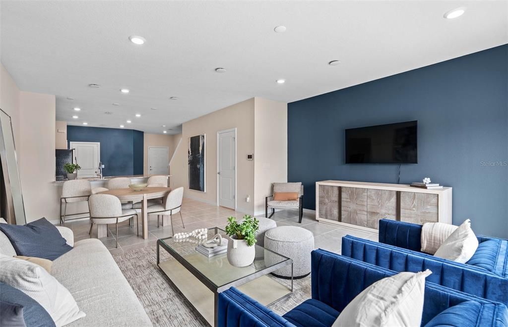 Dining room, Interior, Living room, Recessed Lighting