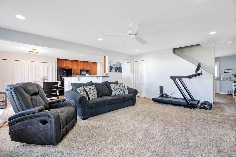 Fitness Equipment, Interior, Kitchen, Living room, Recessed Lighting