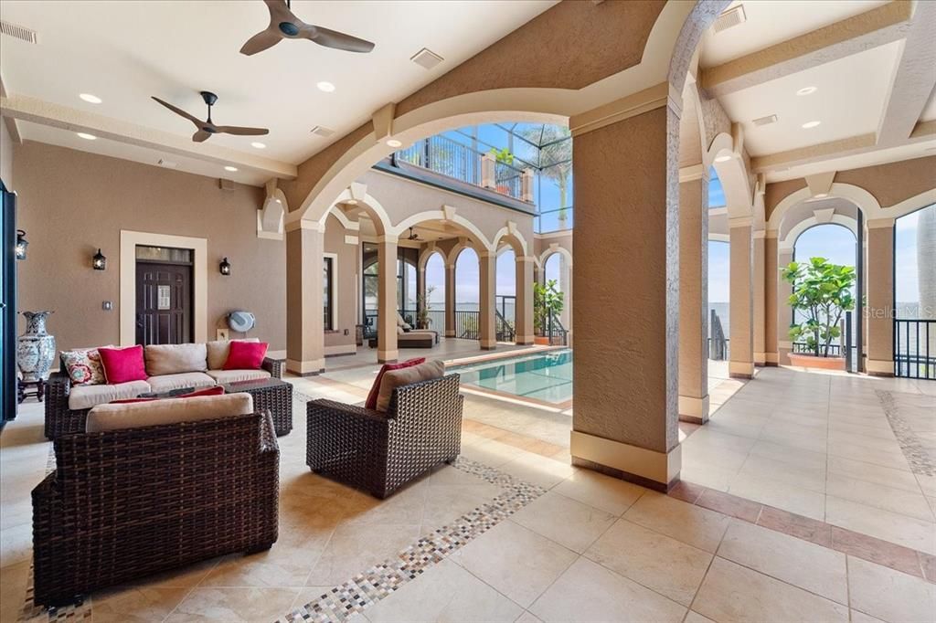 Interior, Living room, Pool, Recessed Lighting