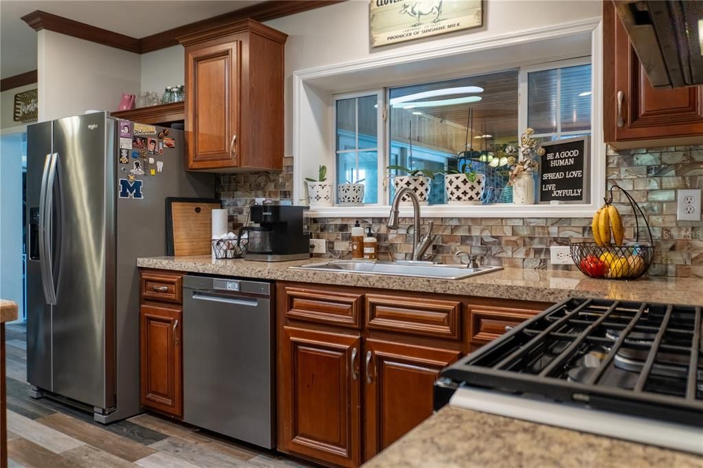 Interior, Kitchen, Wood Texture Flooring