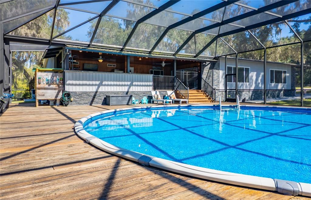 Glass Ceilings, Interior, Pool, Sun Room, Wood Texture Flooring