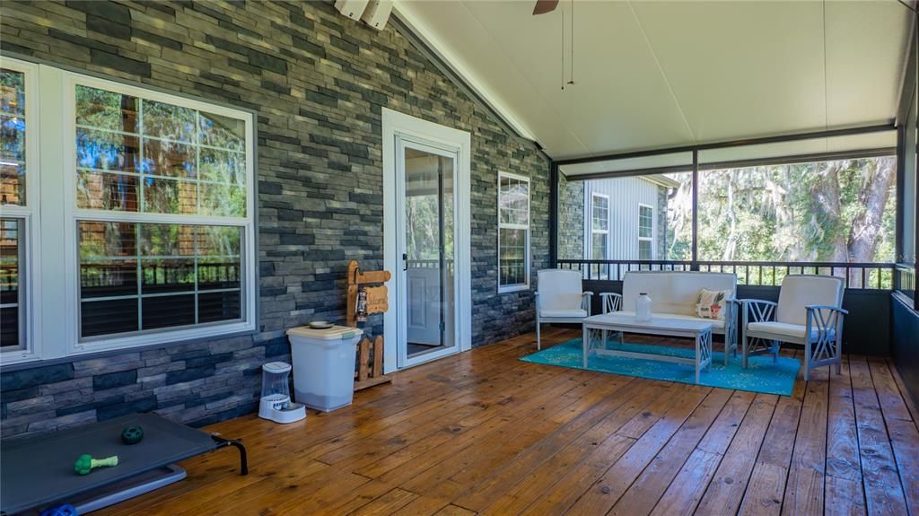 Fitness Equipment, Interior, Stone Walls, Wood Texture Flooring