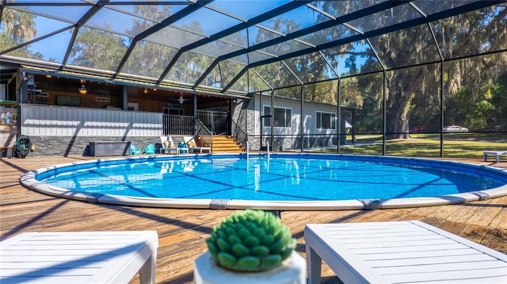 Glass Ceilings, Interior, Pool, Sun Room, Wood Texture Flooring