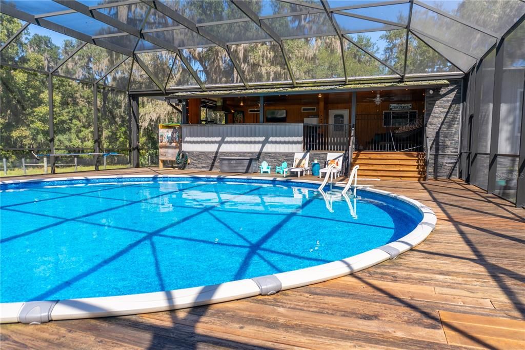 Glass Ceilings, Interior, Pool, Sun Room, Wood Texture Flooring