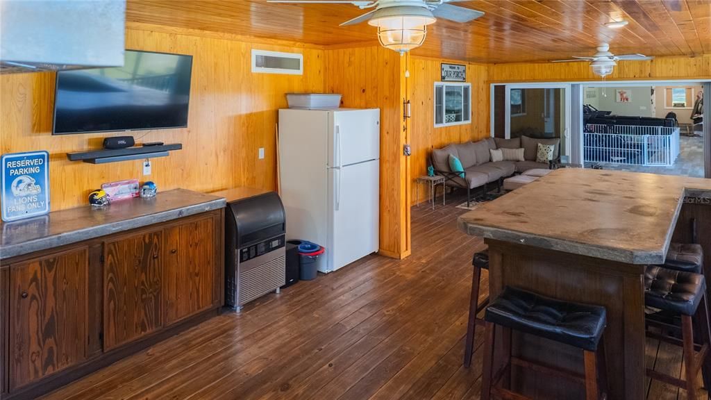 Interior, Kitchen, Living room, Wooden Ceilings, Wood Texture Flooring, Wooden Walls