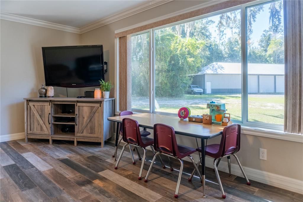 Dining room, Interior, Wood Texture Flooring